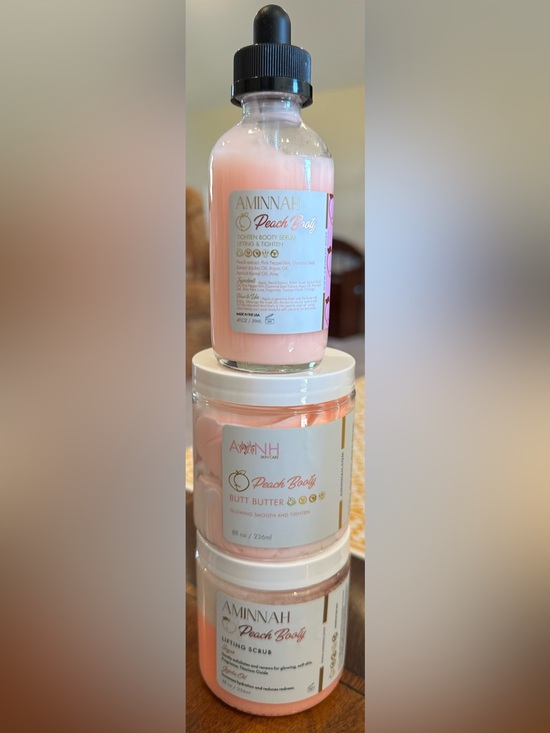 AMINNAH Other - AMINNAH Peach Booty Lifting Scrub, Butt Butter & Lift and Tighten Serum $108 NEW